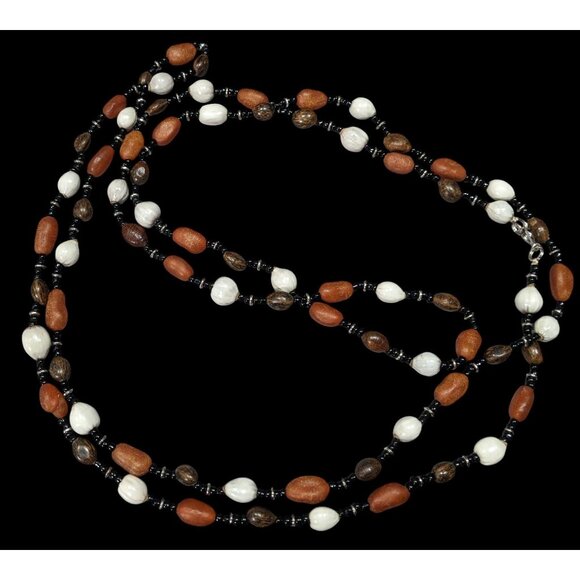 Vintage Hippie Bohemian Seed And Glass Beaded Necklace - Picture 1 of 5